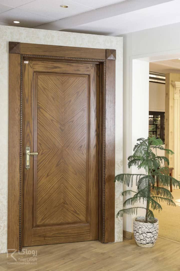 درب اتاق و سرویس روکش بلوط جناقی برجسته  رنگ شده H113