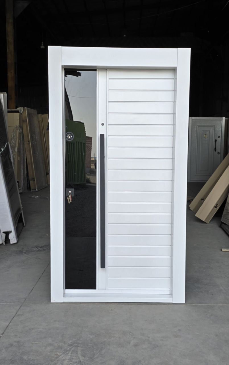 درب سفید شیشه اکونومی(ورق 1) قفل تیپ ترک